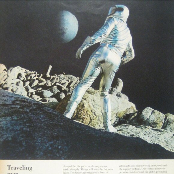 Vintage 1968 LTV Aerospace Corporation Advertising Print Ad Astronaut Moonscape - Picture 2 of 2